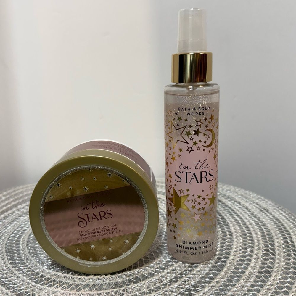 BBW In The Stars Glowtion Body Butter and Diamond Shimmer Mist Set of 2 NWT